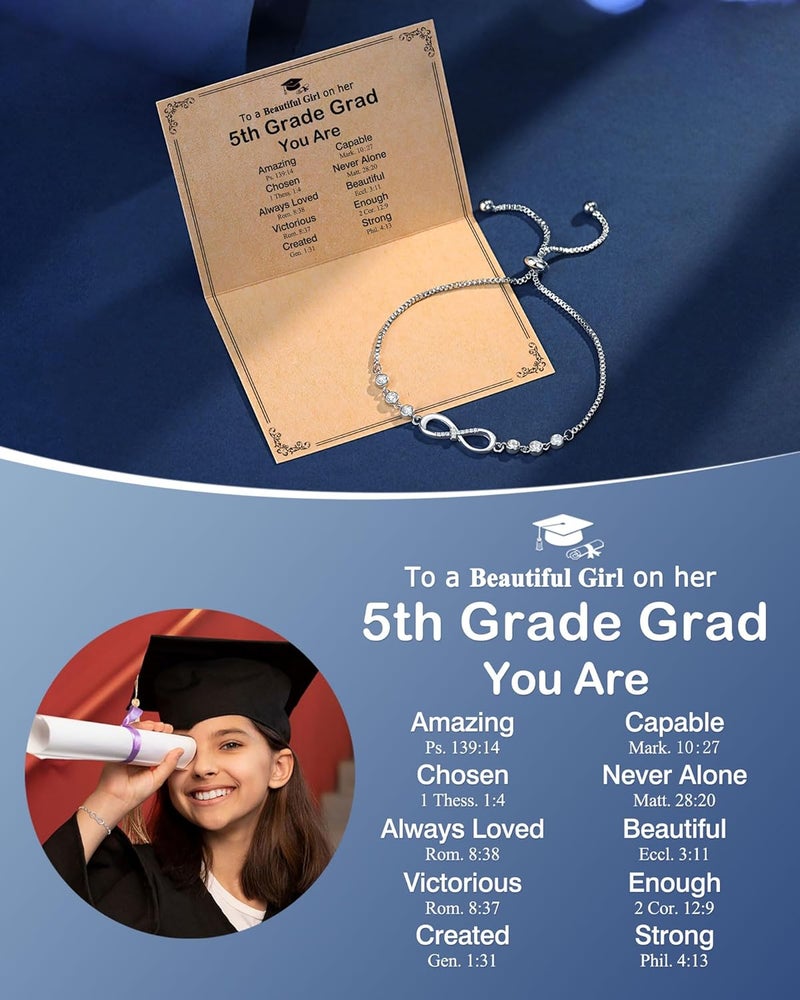 UNGENT THEM Infinity CZ Cross Bracelet, 10th 11th 12th 13th 14th 16th 18th Birthday Gift 5th 8th Graduation Christian Confirmation Gifts Ideas - Image 4